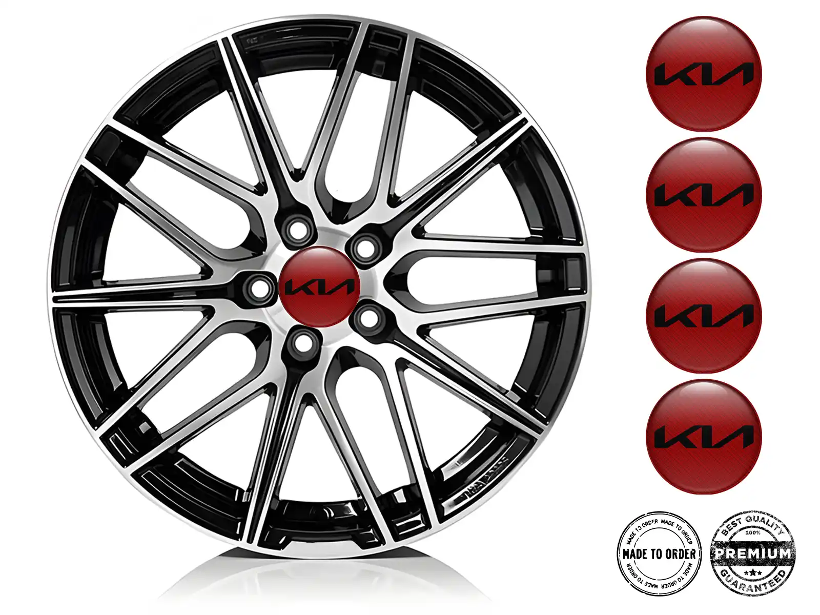 KIA Édition Emblème Roue Autocollants Bombés Premium
